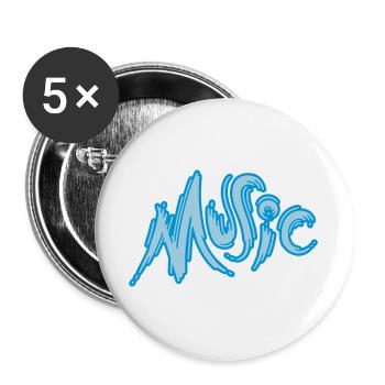 Music - Buttons groß 56 mm (5er Pack) - Weiß - Vorne