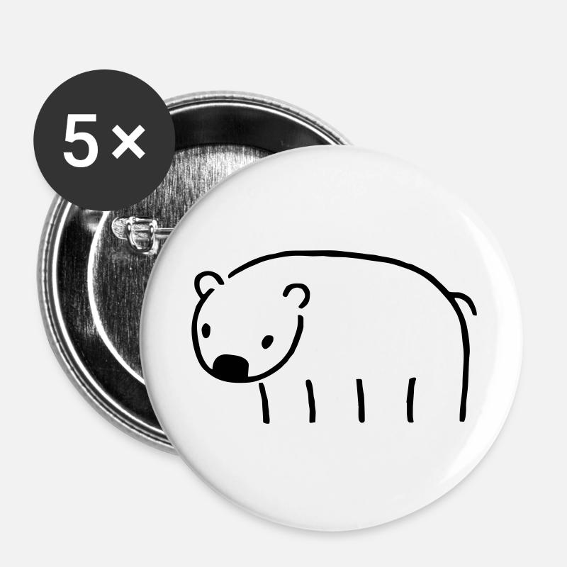 Wombat - Buttons large 2.2''/56 mm (5-pack) - white