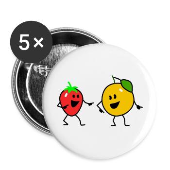 fruit salad one - Lot de 5 grands badges (56 mm) - blanc - Devant