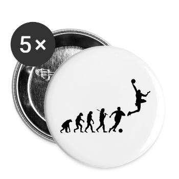 Basketball - Buttons groß 56 mm (5er Pack) - Weiß - Vorne