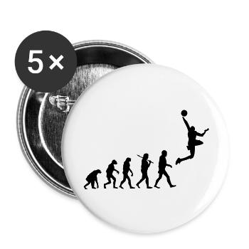 Basketball - Buttons groß 56 mm (5er Pack) - Weiß - Vorne