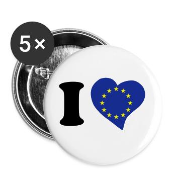 I love EU - Buttons large 2.2''/56 mm (5-pack) - white - Front
