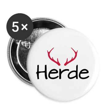 Herde Geweih Hirschgeweih - Buttons groß 56 mm (5er Pack) - Weiß - Vorne