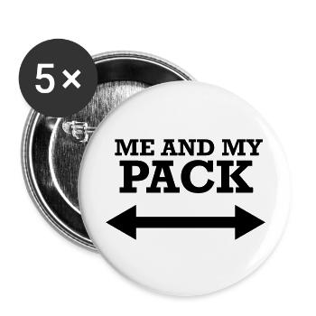 Me and my pack - Buttons groß 56 mm (5er Pack) - Weiß - Vorne