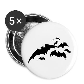 Fledermaus Flughund Vampir Halloween Tier fliegen - Buttons groß 56 mm (5er Pack) - Weiß - Vorne