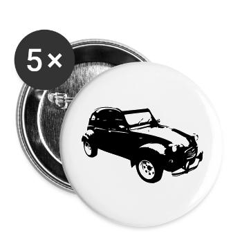 Jahrgang alten voiture41 dodoche - Buttons groß 56 mm (5er Pack) - Weiß - Vorne