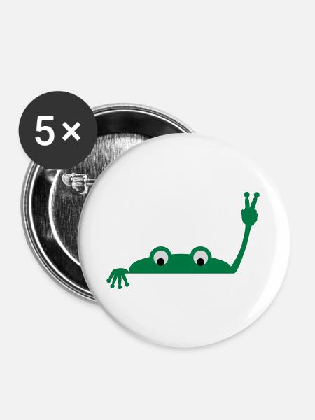 Frog face - Buttons groß 56 mm (5er Pack) - Weiß