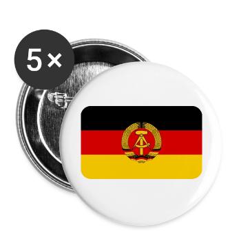GDR FLAG round corner 400 dpi - Buttons groß 56 mm (5er Pack) - Weiß - Vorne