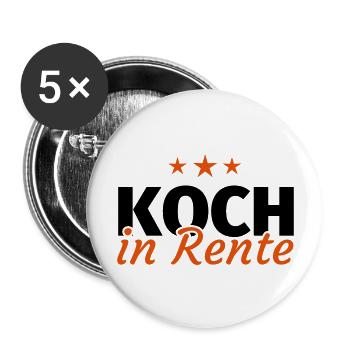 Koch Rente - Buttons groß 56 mm (5er Pack) - Weiß - Vorne