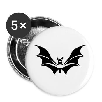 fledermaus - Buttons groß 56 mm (5er Pack) - Weiß - Vorne