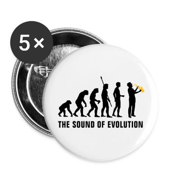evolution_saxophon_b_2c - Buttons groß 56 mm (5er Pack) - Weiß - Vorne
