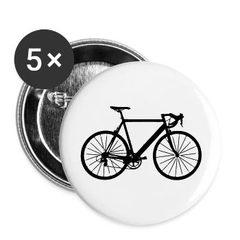 bike bicycle sport - Buttons groß 56 mm (5er Pack) - Weiß - Vorne