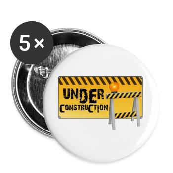 Bau - Buttons groß 56 mm (5er Pack) - Weiß - Vorne