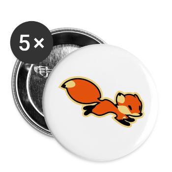 Fox - Buttons groß 56 mm (5er Pack) - Weiß - Vorne