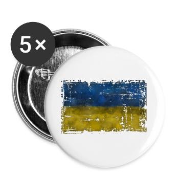 Ukraine - Lot de 5 grands badges (56 mm) - blanc - Devant