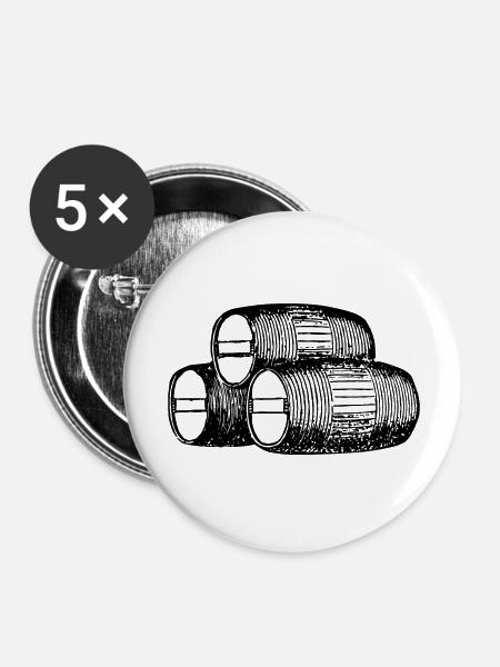 drei-faesser - Buttons groß 56 mm (5er Pack) - Weiß