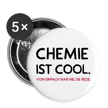 Chemie ist cool - Buttons groß 56 mm (5er Pack) - Weiß - Vorne