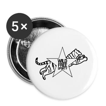 Sport Sportler Tiger Tier Fun Sprüche Geschenk - Buttons groß 56 mm (5er Pack) - Weiß - Vorne