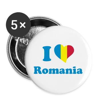 I love Romania - Buttons large 2.2''/56 mm (5-pack) - white - Front