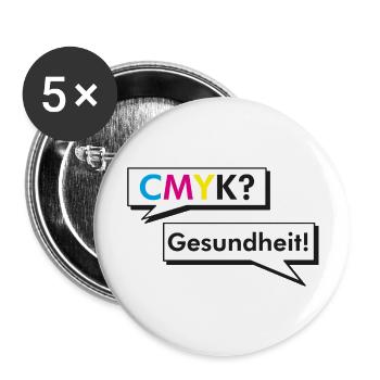 CMYK Grafiker Nerd Spruch Geschenk Shirt - Buttons groß 56 mm (5er Pack) - Weiß - Vorne
