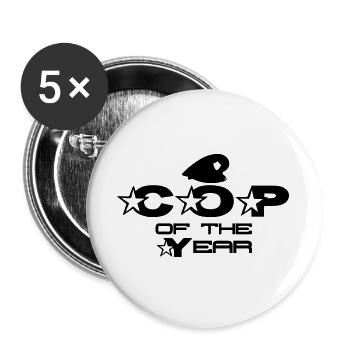 Cop of the Year Polizist Polizei Beruf Kollegen - Buttons large 2.2''/56 mm (5-pack) - white - Front