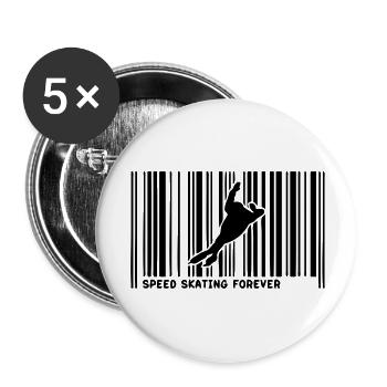 barcode speed skating skateur2 - Buttons large 2.2''/56 mm (5-pack) - white - Front
