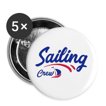 navigation à voile - Lot de 5 grands badges (56 mm) - blanc - Devant