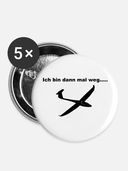 bin Segelfliegen Pilot - Buttons groß 56 mm (5er Pack) - Weiß