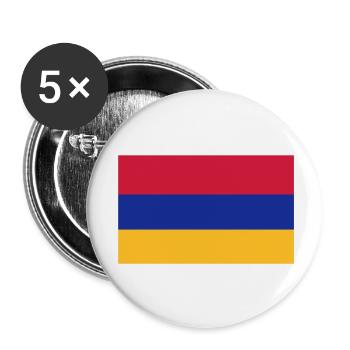 Flag Armenia - drapeau Arménie - flagge Armenien - - Lot de 5 grands badges (56 mm) - blanc - Devant