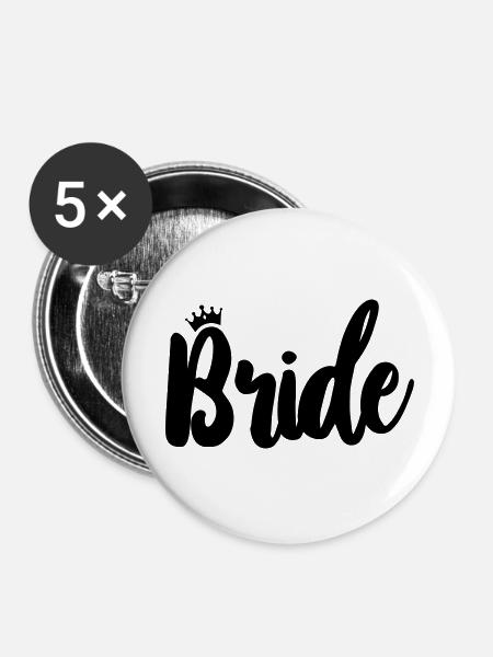 Bride - Buttons groß 56 mm (5er Pack) - Weiß