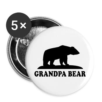 GRANDPA BEAR - Buttons groß 56 mm (5er Pack) - Weiß - Vorne
