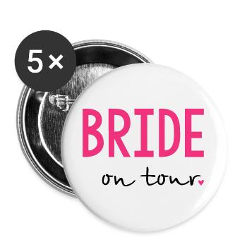 Bride on tour hen party - Buttons large 2.2''/56 mm (5-pack) - white - Front