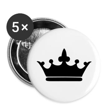 Krone - Buttons groß 56 mm (5er Pack) - Weiß - Vorne