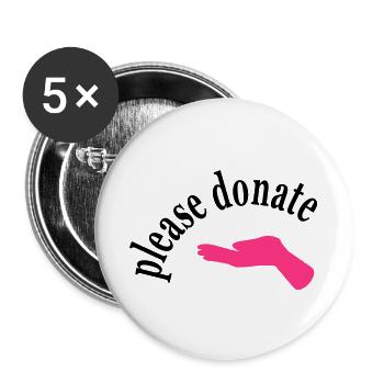don des ménages monétaire - Lot de 5 grands badges (56 mm) - blanc - Devant
