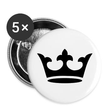 couronne - Lot de 5 grands badges (56 mm) - blanc - Devant