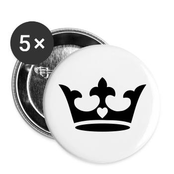 crown, heart - Buttons large 2.2''/56 mm (5-pack) - white - Front