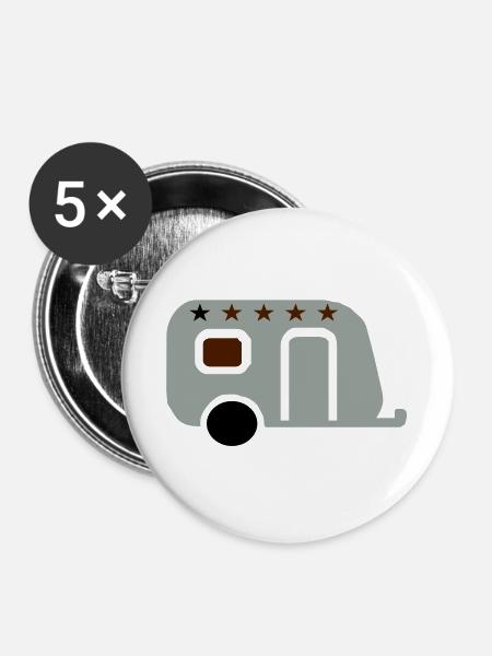 campen - Buttons groß 56 mm (5er Pack) - Weiß