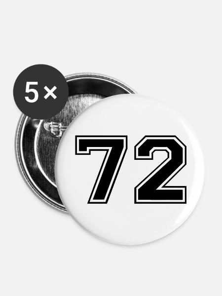 72 - Buttons groß 56 mm (5er Pack) - Weiß
