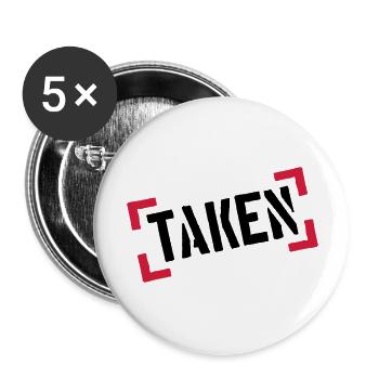 klammern stempel rahmen cool balken 100 prozent ta - Buttons groß 56 mm (5er Pack) - Weiß - Vorne