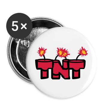 angezuendet text rod boom fire hot tnt dyna - Buttons large 2.2''/56 mm (5-pack) - white - Front