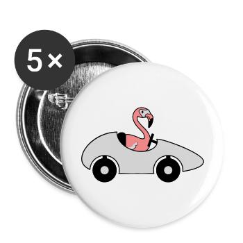 car driving lawn sports car driver license flaming - Buttons large 2.2''/56 mm (5-pack) - white - Front
