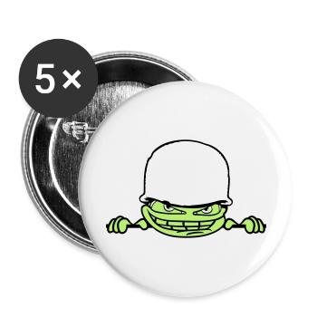 wand mauer gesicht kopf soldat tarnmuster krieg ar - Buttons groß 56 mm (5er Pack) - Weiß - Vorne