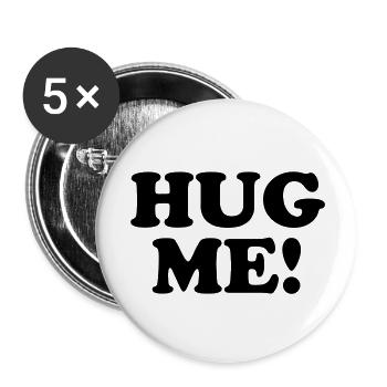 Hug me! - Buttons groß 56 mm (5er Pack) - Weiß - Vorne