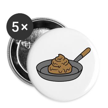 kacke scheisse kot ekelig ekelhaft koechin grillen - Buttons groß 56 mm (5er Pack) - Weiß - Vorne