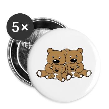 familie geschwister kinder papa mama baby junges l - Buttons groß 56 mm (5er Pack) - Weiß - Vorne