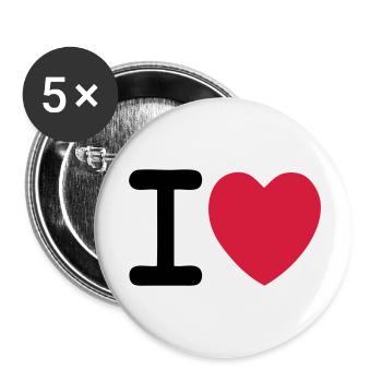 Ich liebe Ich liebe Gewohnheit - Buttons groß 56 mm (5er Pack) - Weiß - Vorne