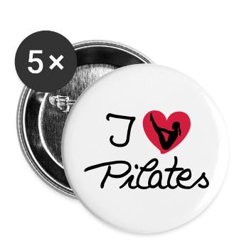I love Pilates (3) - Buttons large 2.2''/56 mm (5-pack) - white - Front