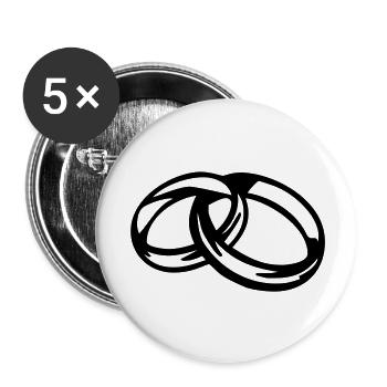 Eheringe - Wedding Band - Buttons groß 56 mm (5er Pack) - Weiß - Vorne