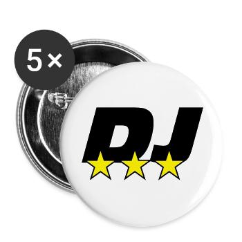 DJ ! - Lot de 5 grands badges (56 mm) - blanc - Devant