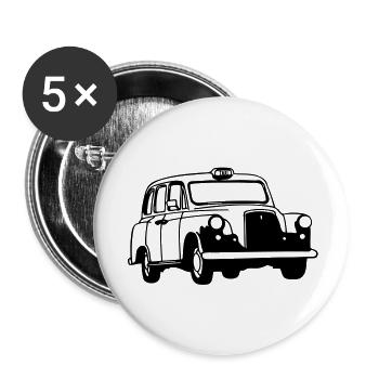 taxi - Lot de 5 grands badges (56 mm) - blanc - Devant